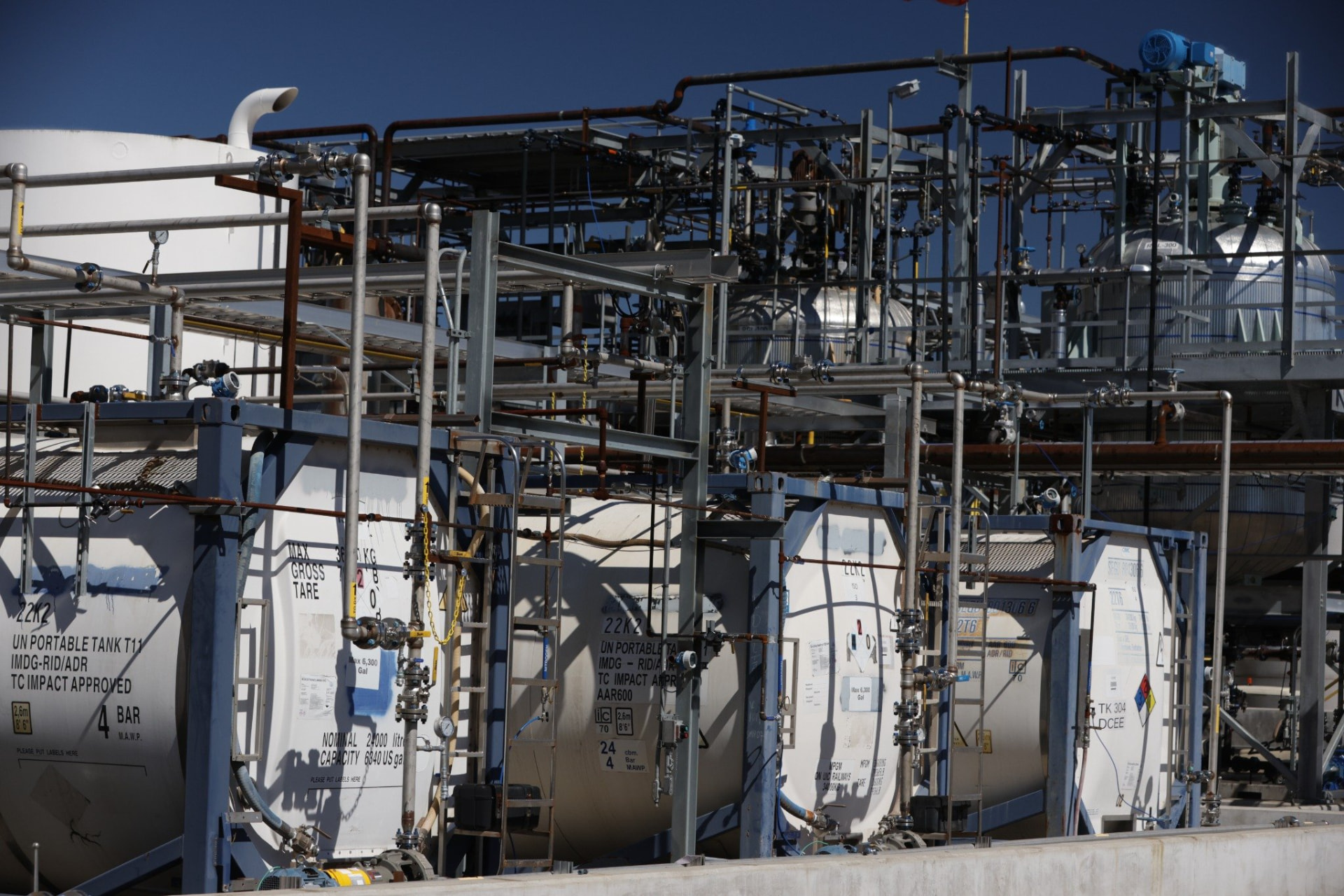 Element Chemicals facility tanks